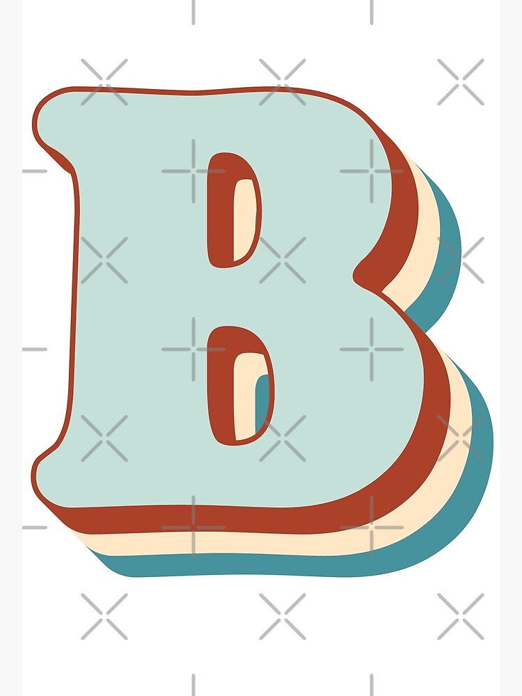 "Letter B Initial Groovy Retro Font Vintage Lettering Typography ...