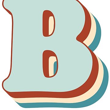 Letter B initial groovy retro font vintage lettering typography alphabet  Art Board Print for Sale by HanakiArt