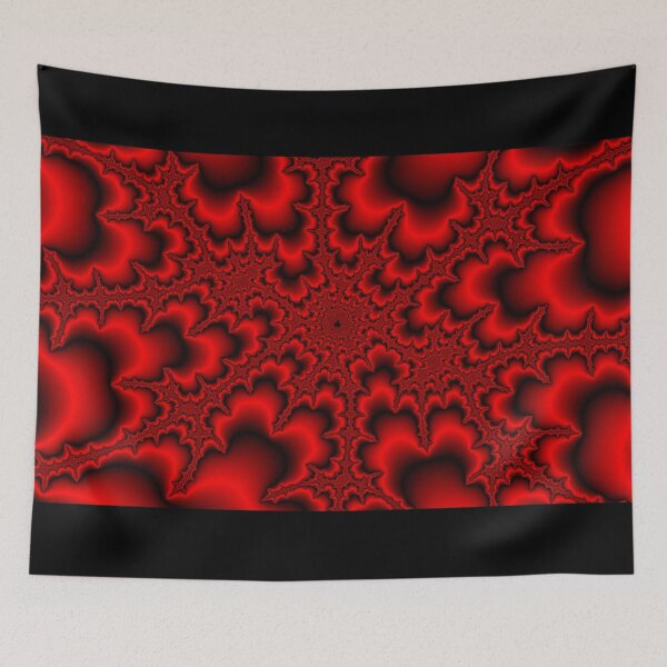 Item preview, Red Chaotic Fractal Spikes surrounded by Red Metallic Foil Design designed and sold by magnetite360.