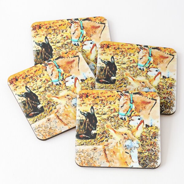 Item preview, Three baby donkeys in the stable designed and sold by Giuseppe Cocco.
