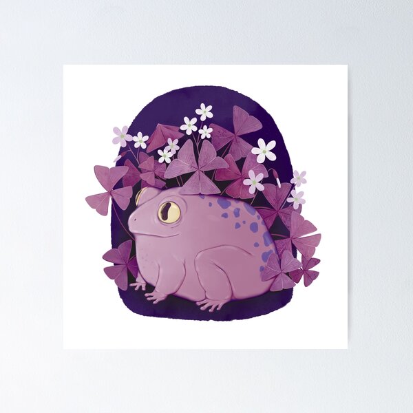Item preview, Cute frog and oxalis designed and sold by elevenkivi.