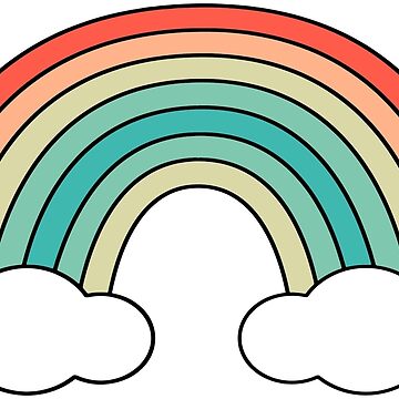 Retro Rainbow Simple Sticker for Sale by Rachel McNeil