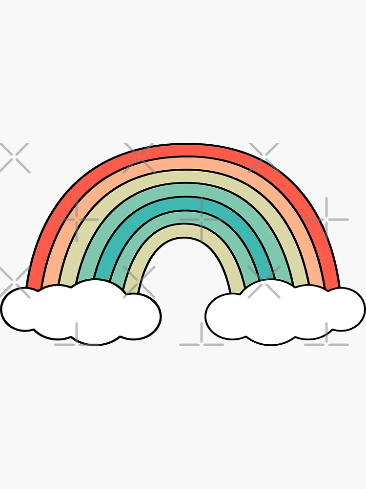 Retro Rainbow Simple Sticker for Sale by Rachel McNeil