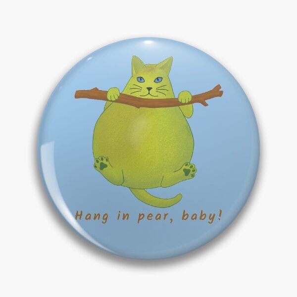 Item preview, Funny Pear Cat Cartoon– Hang in Pear Pun designed and sold by Crystal Raymond.