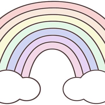Artwork thumbnail, Light Pastel Simple Rainbow by Rachel McNeil