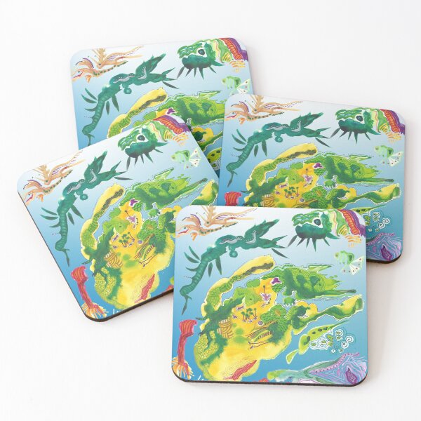 Item preview, Island from above intuitive ink blot painting designed and sold by Bonnie Mincu.