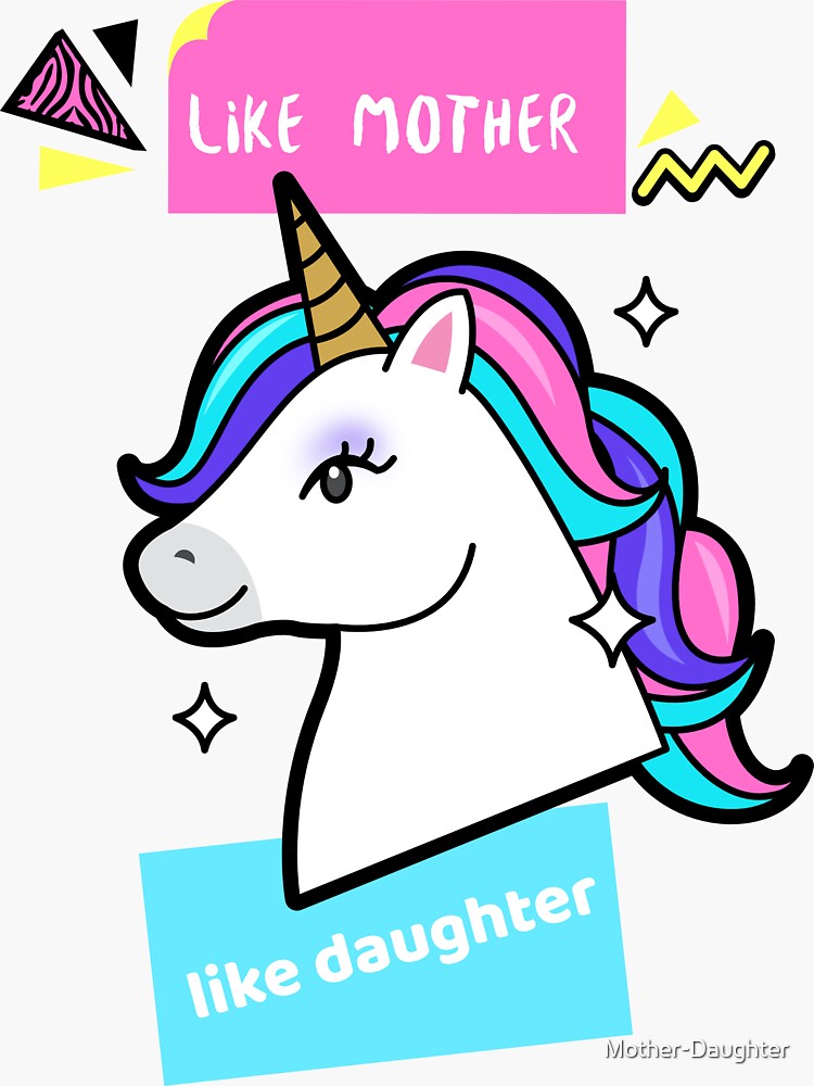 "Unicorn girls" Sticker by MotherDaughter Redbubble