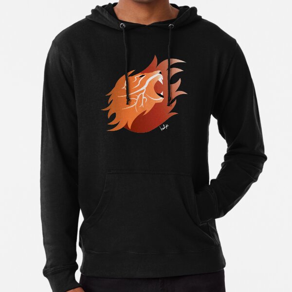 Fire Lion (Black Back) Lightweight Hoodie