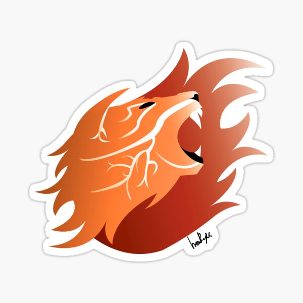 Fire Lion (Black Back) Sticker