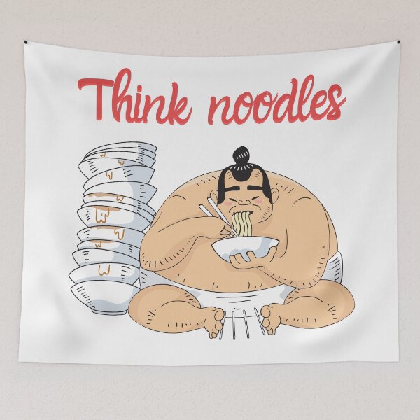 Item preview, Sumo eating noodles, think noodles designed and sold by Yellowsprint.