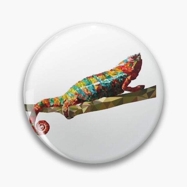 Artikelvorschau, Chamäleon Polygon Chameleon auf Ast entworfen und verkauft von PaulPolygonart.