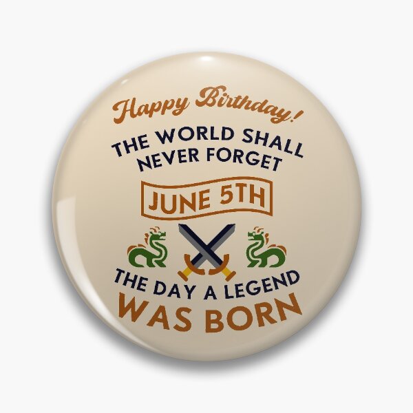 Item preview, June 5th The Day A Legend Was Born Dragons And Swords Design (Dark) designed and sold by Graograman.