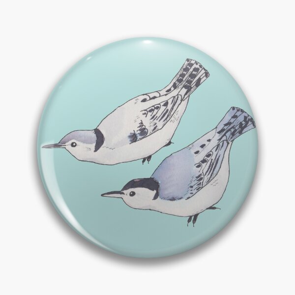 Item preview, White Breasted Nuthatch bird species art designed and sold by TheWaterBirds.
