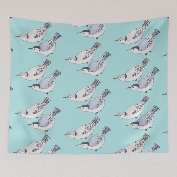 Item preview, White Breasted Nuthatch bird species art designed and sold by TheWaterBirds.
