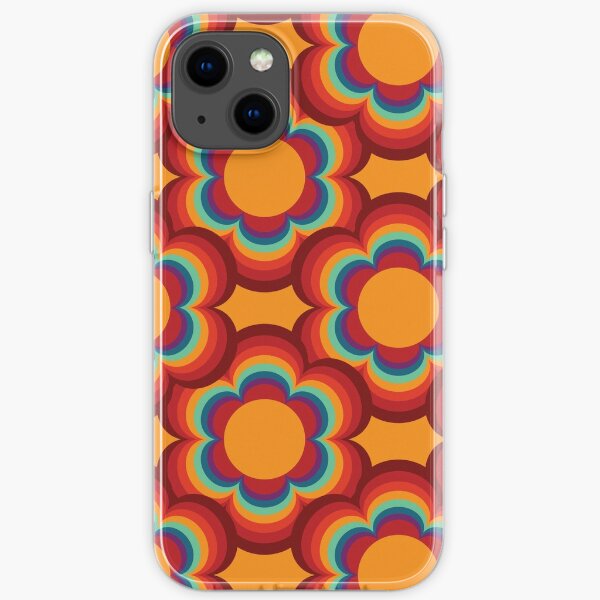 70s Colors Big Sacred Flower Seamless Repeat Pattern Print iPhone Soft Case