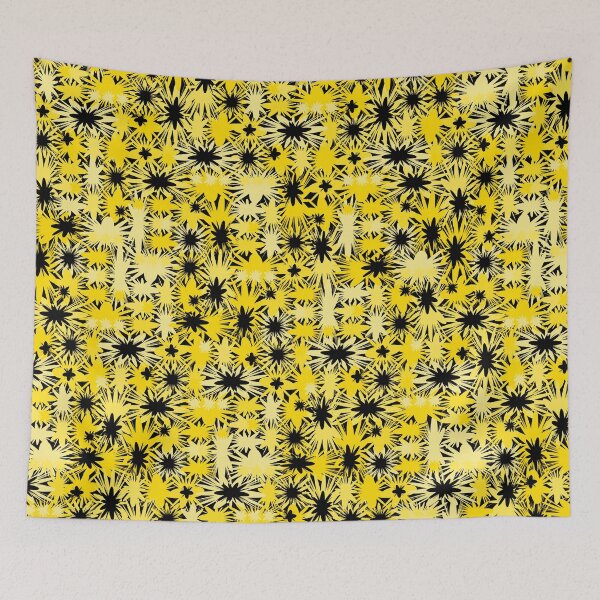 Item preview, Geometric, Pattern, Shapes, Lines, Modern,  Abstract, Art, Efflorescent - Yellow on Black designed and sold by LucidLounger.
