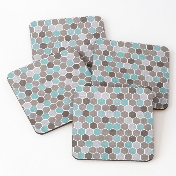 Item preview, Hexagonal Textured Pattern Blue Brown designed and sold by Jared Davies.
