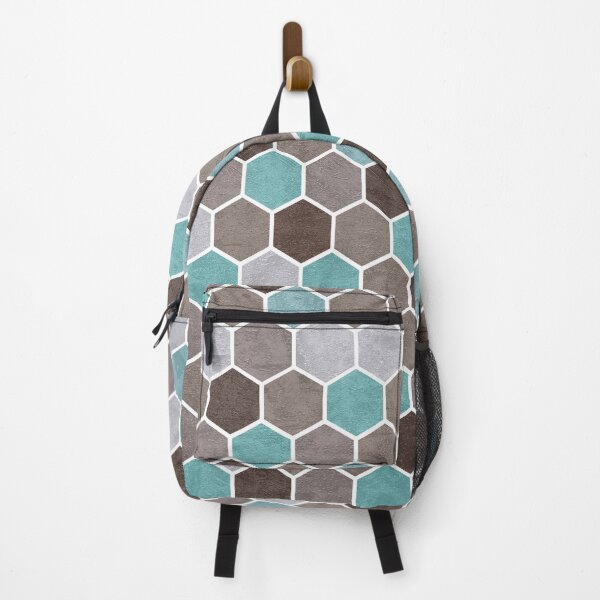 Item preview, Hexagonal Textured Pattern Blue Brown designed and sold by Jared Davies.