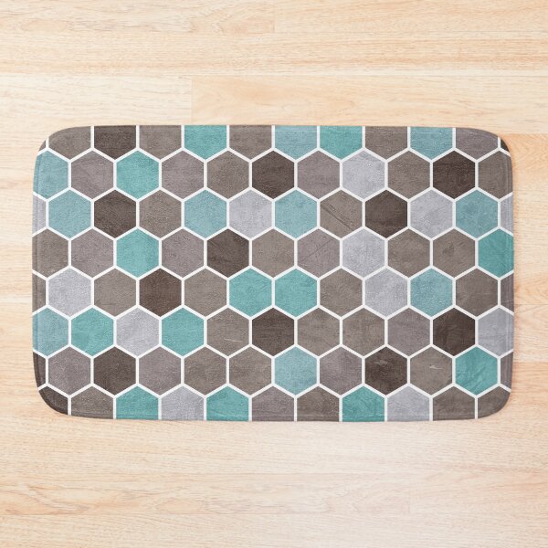 Item preview, Hexagonal Textured Pattern Blue Brown designed and sold by Jared Davies.