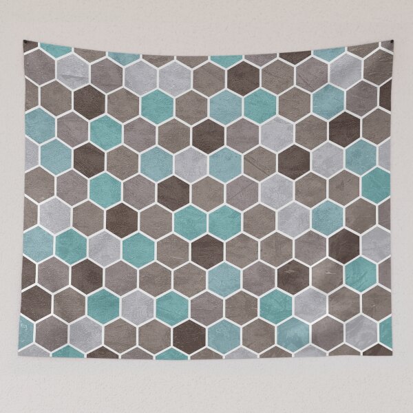 Item preview, Hexagonal Textured Pattern Blue Brown designed and sold by Jared Davies.