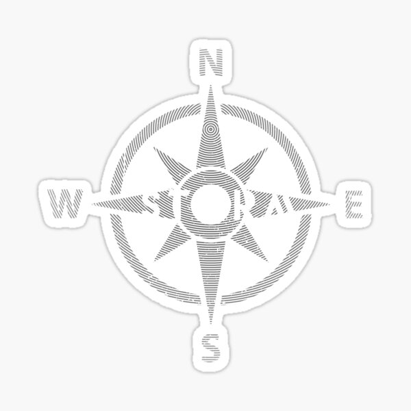 Item preview, WIND ROSE STORMY Black And White, Retro Design, designed and sold by vanivony.