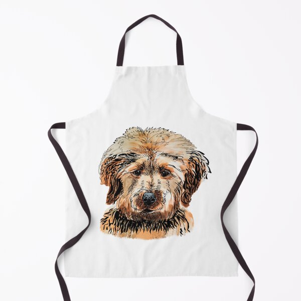 Item preview, watercolor portrait of labradoodle  designed and sold by VicaVeresk.