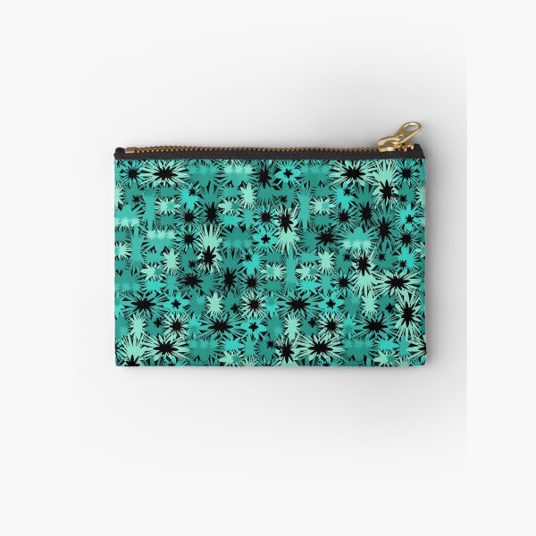 Item preview, Geometric, Pattern, Shapes, Lines, Modern,  Abstract, Art, Efflorescent - Teal on Black designed and sold by LucidLounger.