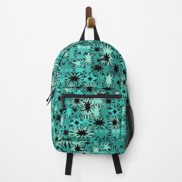 Item preview, Geometric, Pattern, Shapes, Lines, Modern,  Abstract, Art, Efflorescent - Teal on Black designed and sold by LucidLounger.