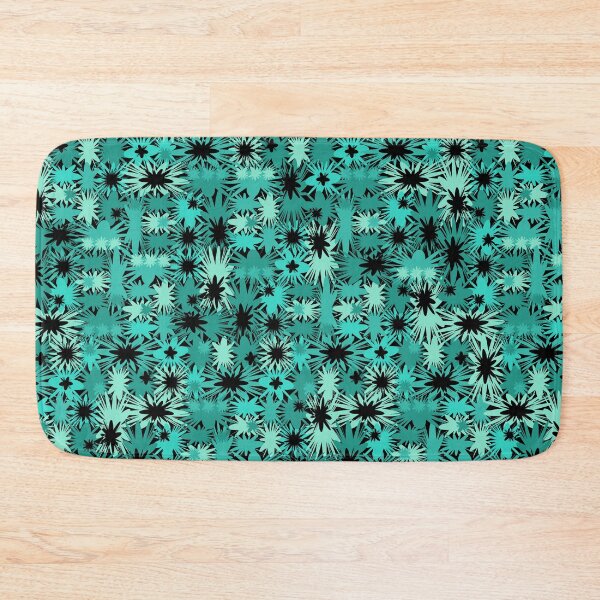 Item preview, Geometric, Pattern, Shapes, Lines, Modern,  Abstract, Art, Efflorescent - Teal on Black designed and sold by LucidLounger.