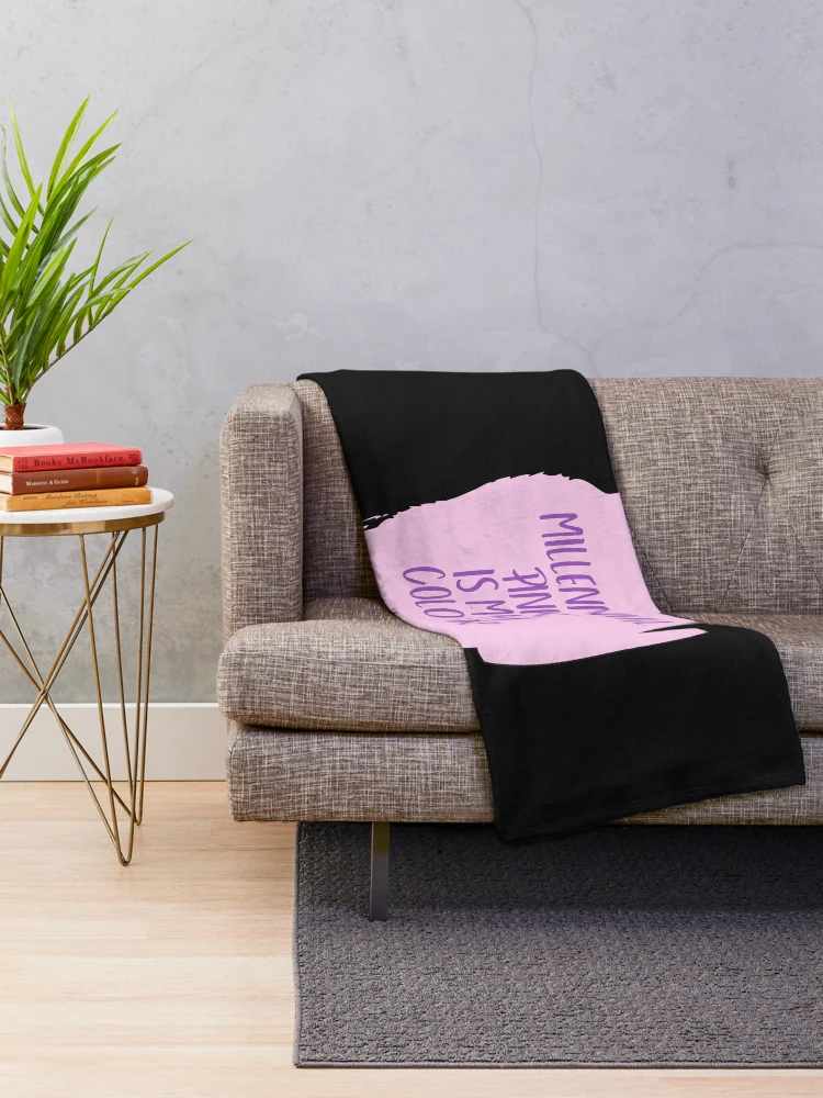 Thumbnail 2 of 6, Throw Blanket, Millennial Pink Is My Color designed and sold by DesignsofNote.