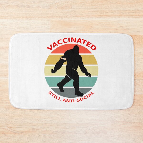 Item preview, Vaccinated Still Anti-Social Big Foot Skunk Ape Sunset White BG designed and sold by KeysTreasures.