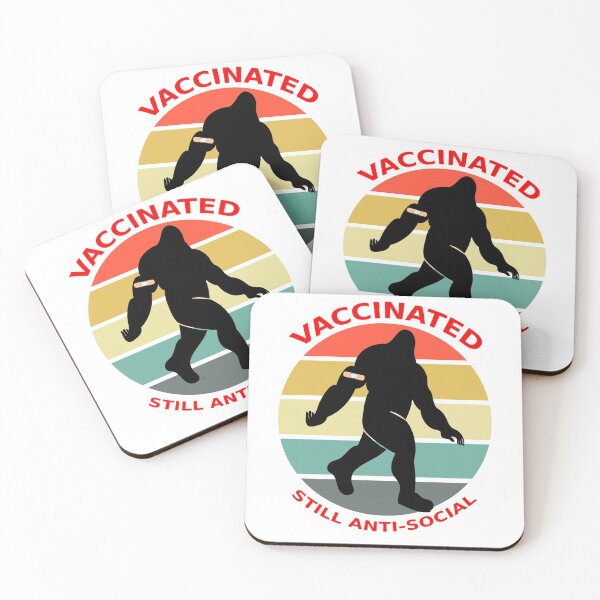 Item preview, Vaccinated Still Anti-Social Big Foot Skunk Ape Sunset White BG designed and sold by KeysTreasures.