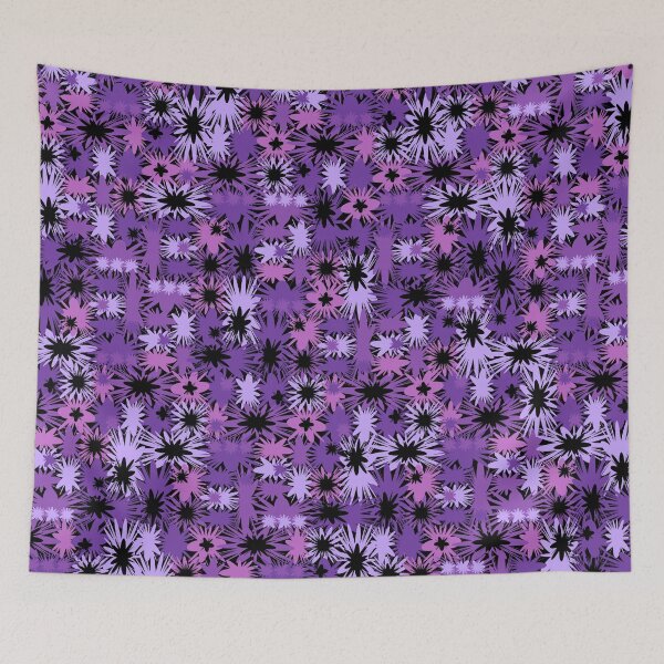 Item preview, Geometric, Pattern, Shapes, Lines, Modern,  Abstract, Art, Efflorescent - Purple on Black designed and sold by LucidLounger.