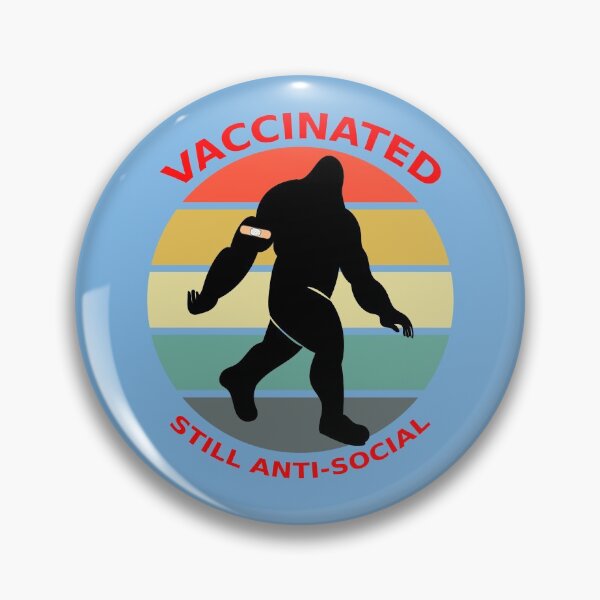 Item preview, Vaccinated Still Anti-Social Big Foot Skunk Ape Sunset Blue BG designed and sold by KeysTreasures.