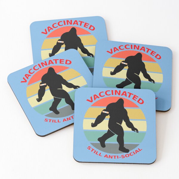 Item preview, Vaccinated Still Anti-Social Big Foot Skunk Ape Sunset Blue BG designed and sold by KeysTreasures.