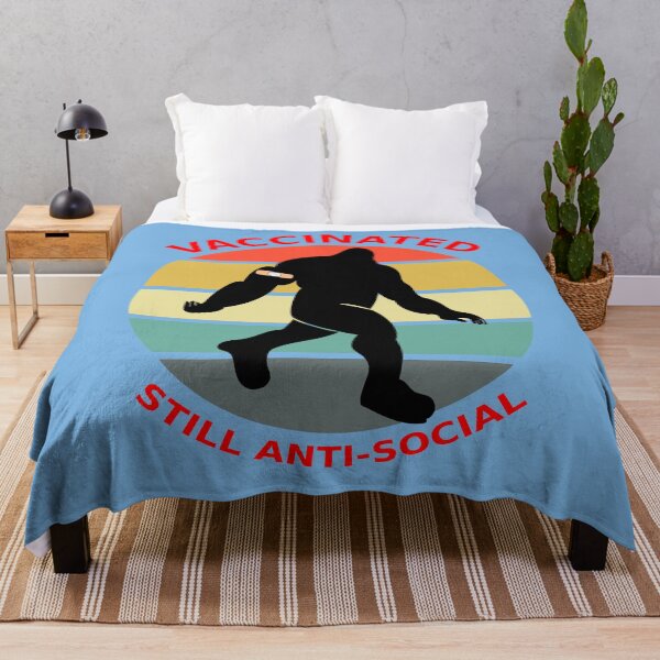 Item preview, Vaccinated Still Anti-Social Big Foot Skunk Ape Sunset Blue BG designed and sold by KeysTreasures.