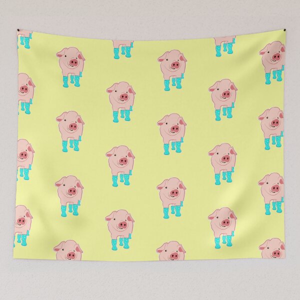 Item preview, Cute Pig, piglet in rain boots, adorable spring pig lover Gift Idea designed and sold by FreckledBliss.