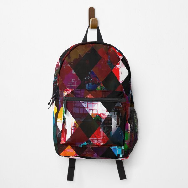 Item preview, geometric pixel square pattern abstract background in red designed and sold by Mrvell.