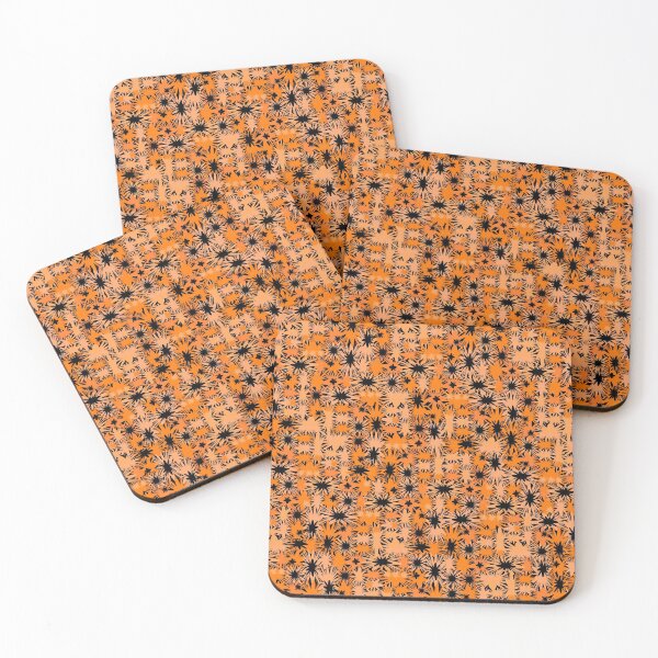 Item preview, Geometric, Pattern, Shapes, Lines, Modern,  Abstract, Art, Efflorescent - Orange on Black designed and sold by LucidLounger.