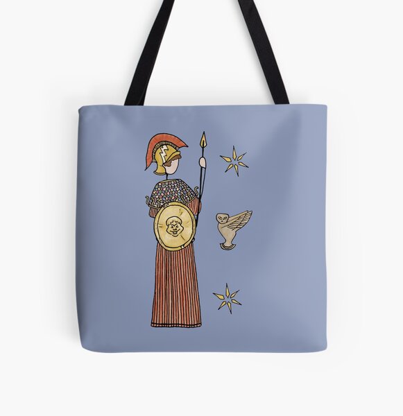 Greek Myth Comix - Athene and her owl All Over Print Tote Bag