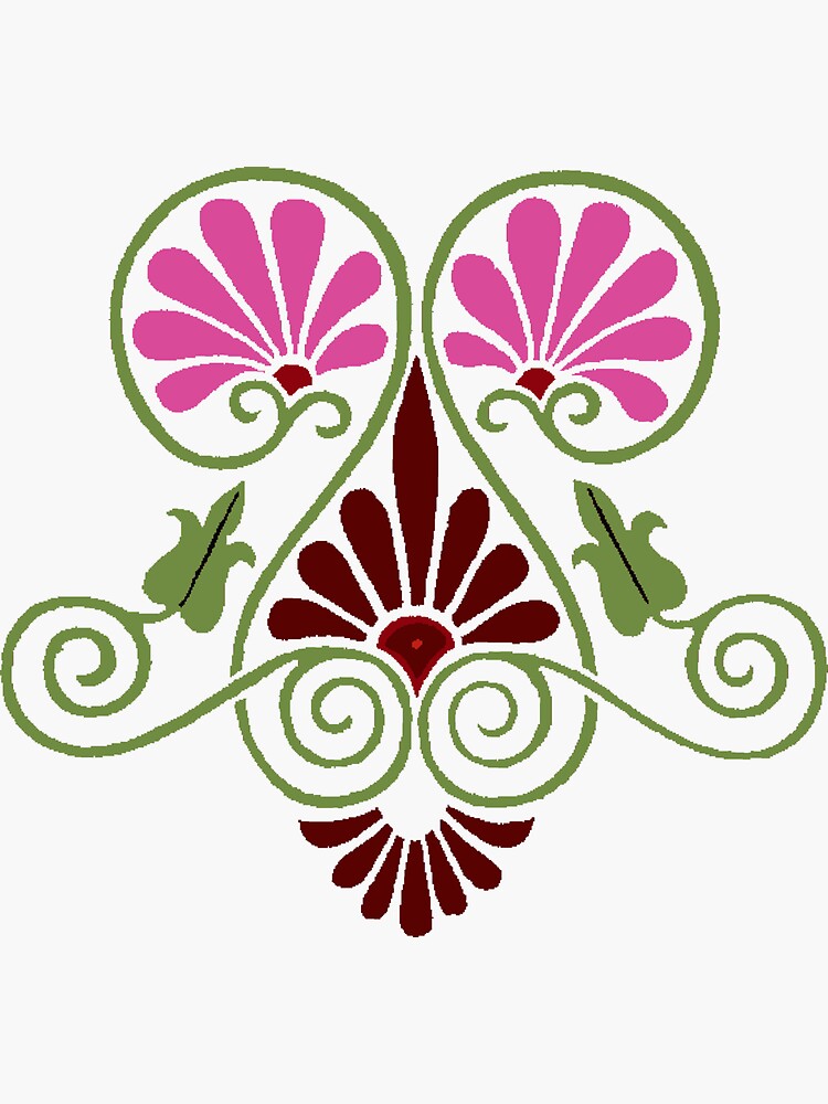 "Distressed vintage mirrored bohemian steel works pattern" Sticker for