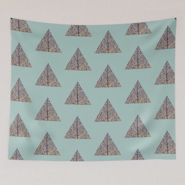 Item preview, Springtime Yellow Blooms Tree Triangle Art - Turquoise designed and sold by brindled.