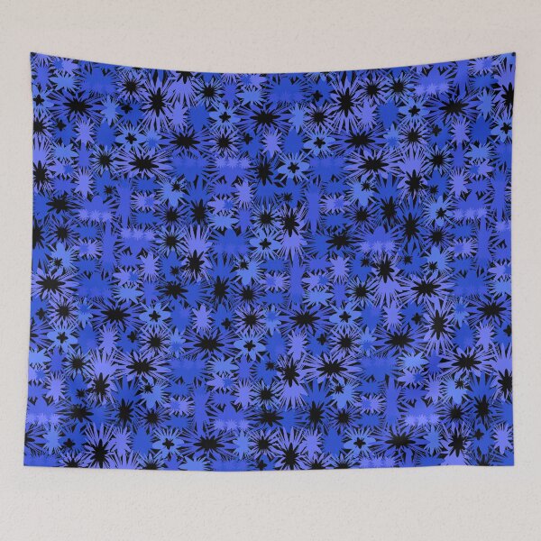 Item preview, Geometric, Pattern, Shapes, Lines, Modern,  Abstract, Art, Efflorescent - Blue on Black designed and sold by LucidLounger.