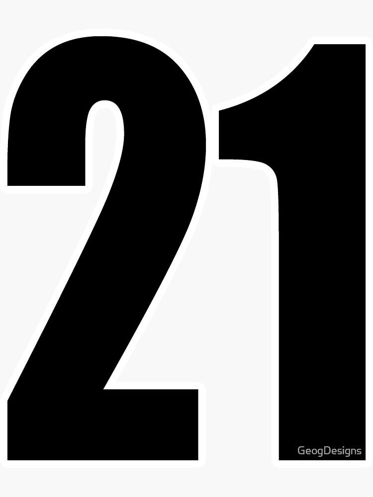 21 number no. Back number Sticker by GeogDesigns