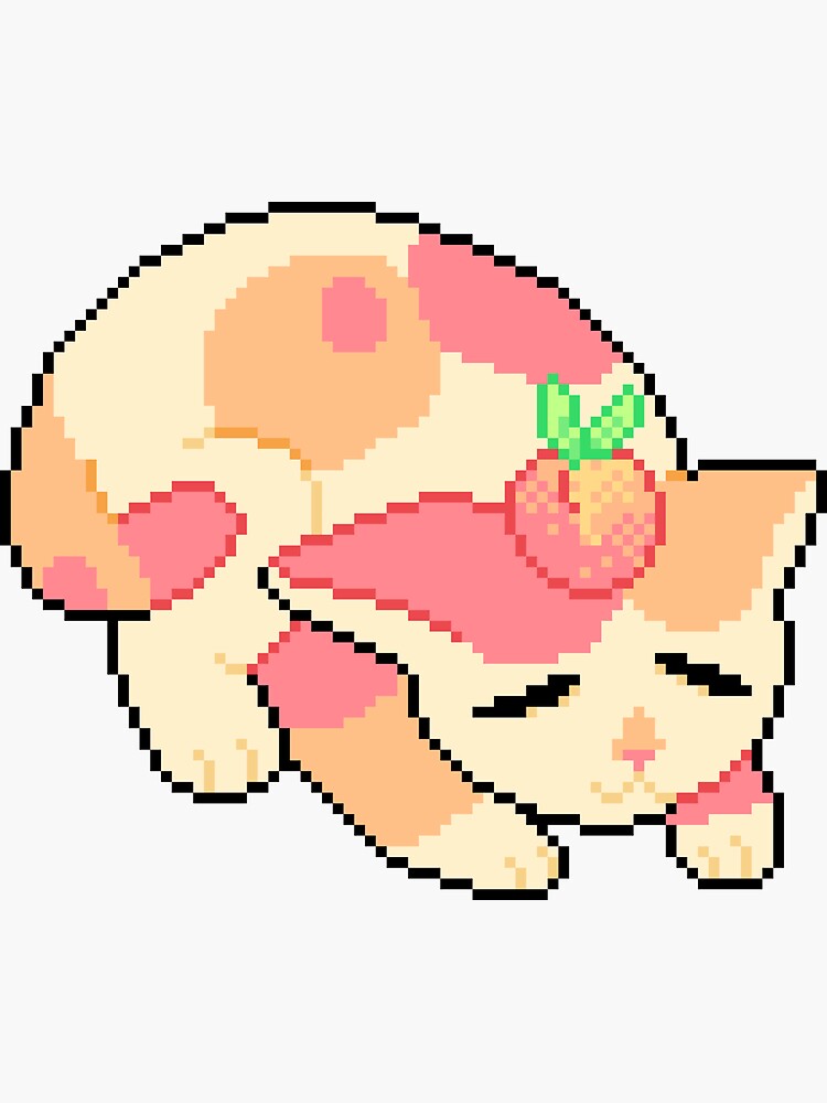 Thumbnail 3 of 3, Sticker, Peachy Kitty designed and sold by moobloom.