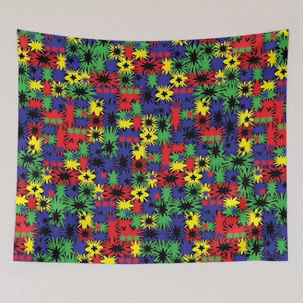 Item preview, Geometric, Pattern, Shapes, Lines, Modern, Abstract, Art, Efflorescent - Rainbow on Black -  designed and sold by LucidLounger.
