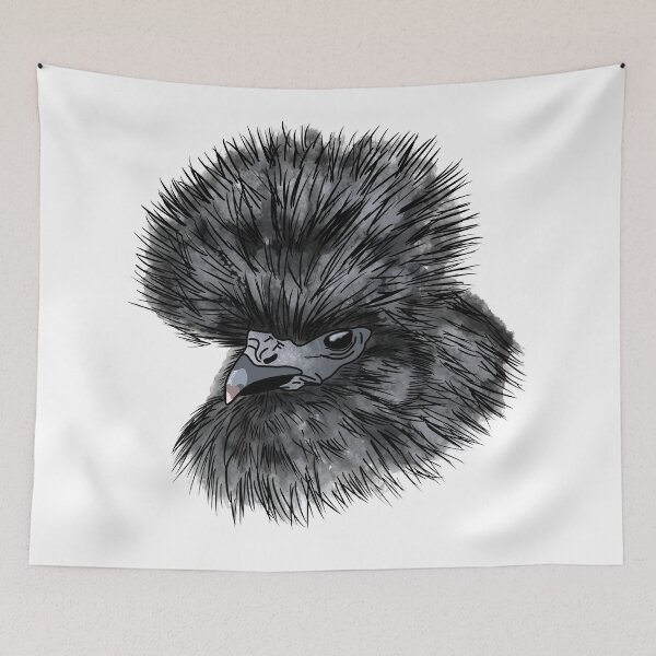 Item preview, Silkie Chicken Watercolor Illustration designed and sold by PrettyLittlePic.