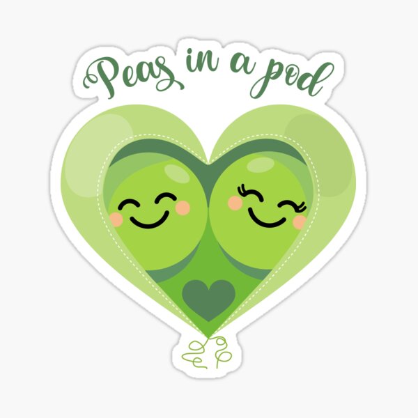 Peas in a Pod (Heart) White Sticker
