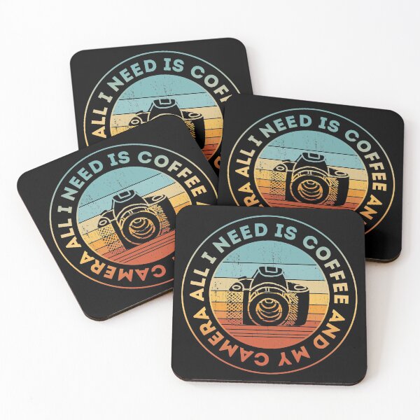 Item preview, All I Need Is Coffee and My Camera Colorful Vintage Retro  designed and sold by roocky.