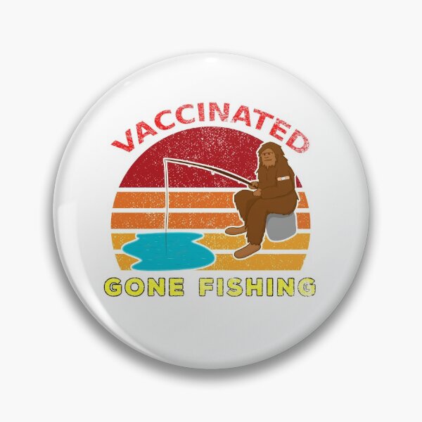 Item preview, Vaccinated Big Foot Skunk Ape Gone Fishing Sunset Distressed White BG designed and sold by KeysTreasures.